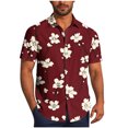 thumbnail image 2 of Blusa y camisa de manga corta con cuello vuelto Camisa casual para hombre Camisa de bolos vintage de manga corta Camisas de verano de playa cubana Camisa con botones Blusa para hombre Poliéster, 2 of 6
