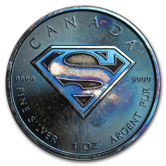 2016 Canada 1 oz Silver $5 SUPERMAN™ BU (Abrasions/Spotted)