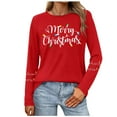 thumbnail image 2 of Craaazy Christmas Fashion Long Sleeve Round Neck Gifts Shirts for Women Christmas Printing Loose Blouse Capless Sweatshirts Top, 2 of 6