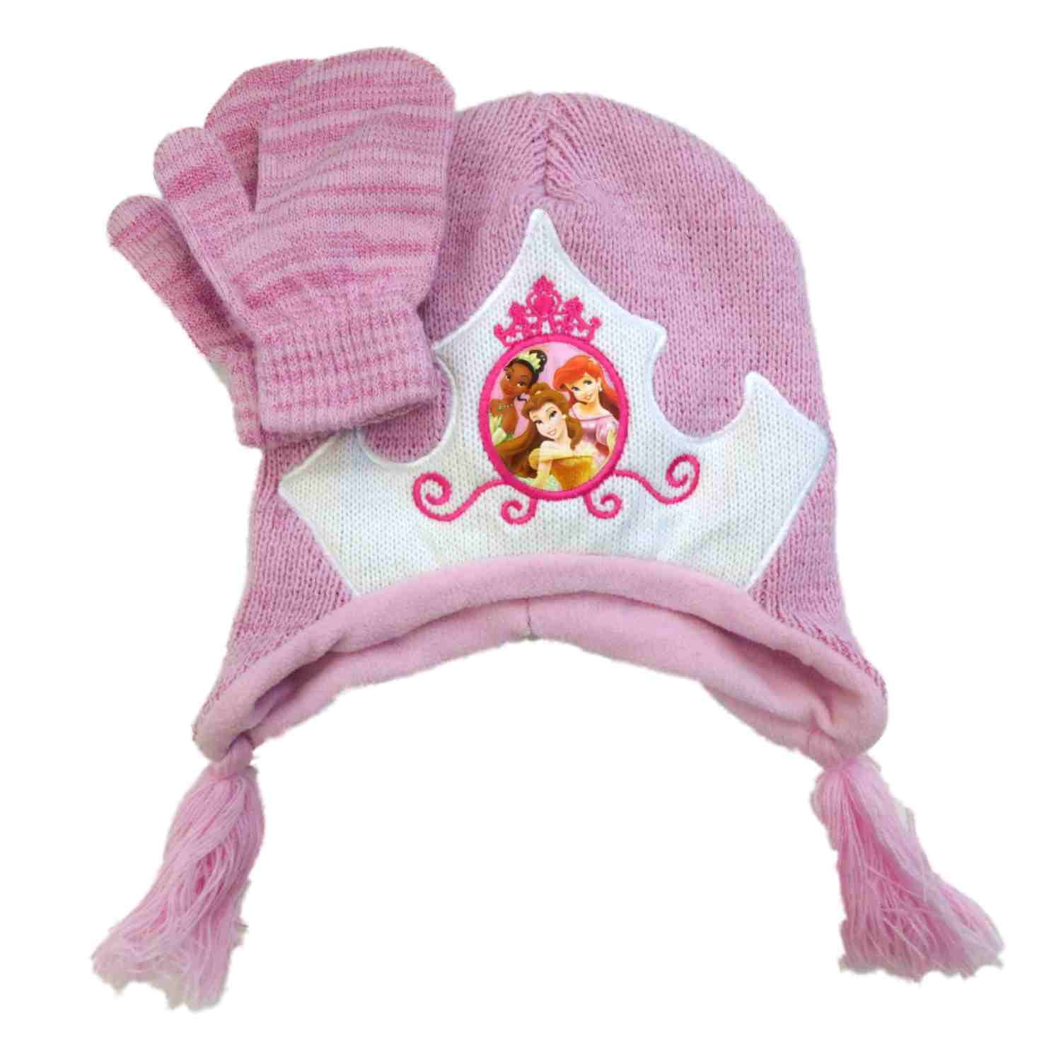 Disney Girls Princess Palace Pets Hat & Gloves Set Size 7-16 Pink 