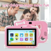 Kids Tablet, 7 inch Android Tablet for Kids, 4GB RAM 32GB ROM/1024GB Expandable Toddler Tablet with Shockproof Case, Parental Control, Dual Camera, IWAWA App Pre-Installed 2.4G/5G WiFi 6, Pink