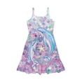 thumbnail image 3 of Uourmeti Little Girls Dress Summer Sleeveless Dresses for Girls Blue Otter Print Cami Sundress Kids Cartoon Clothes A Line Causal Midi Tank Swing,3-14tYears, 3 of 6