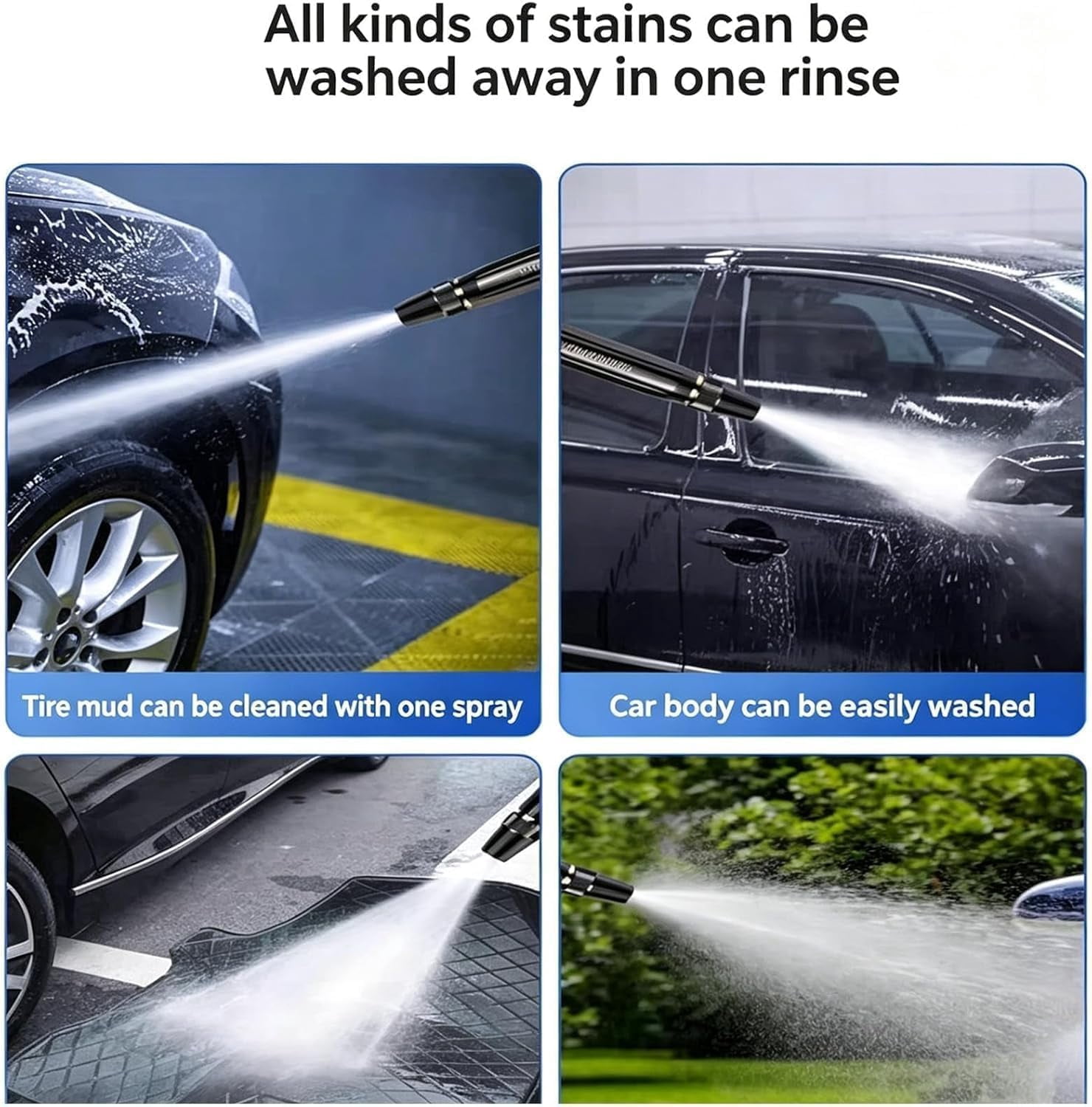 High Pressure Water Gun with Booster Nozzle, Small Water Gun for Car Wash and Garden Hose, Power Washer Gun for House Wash and Plant Watering (3PCS)