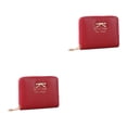 thumbnail image 3 of Qarigey Cartera compacta y elegante con tarjetero para el día a día Cartera Tarjetero Carteras pequeñas Monedero rojo vino vino rojo 2Conjunto, 3 of 6