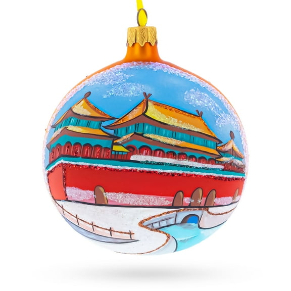 Forbidden City, Beijing, China Glass Ball Christmas Ornament 4 Inches