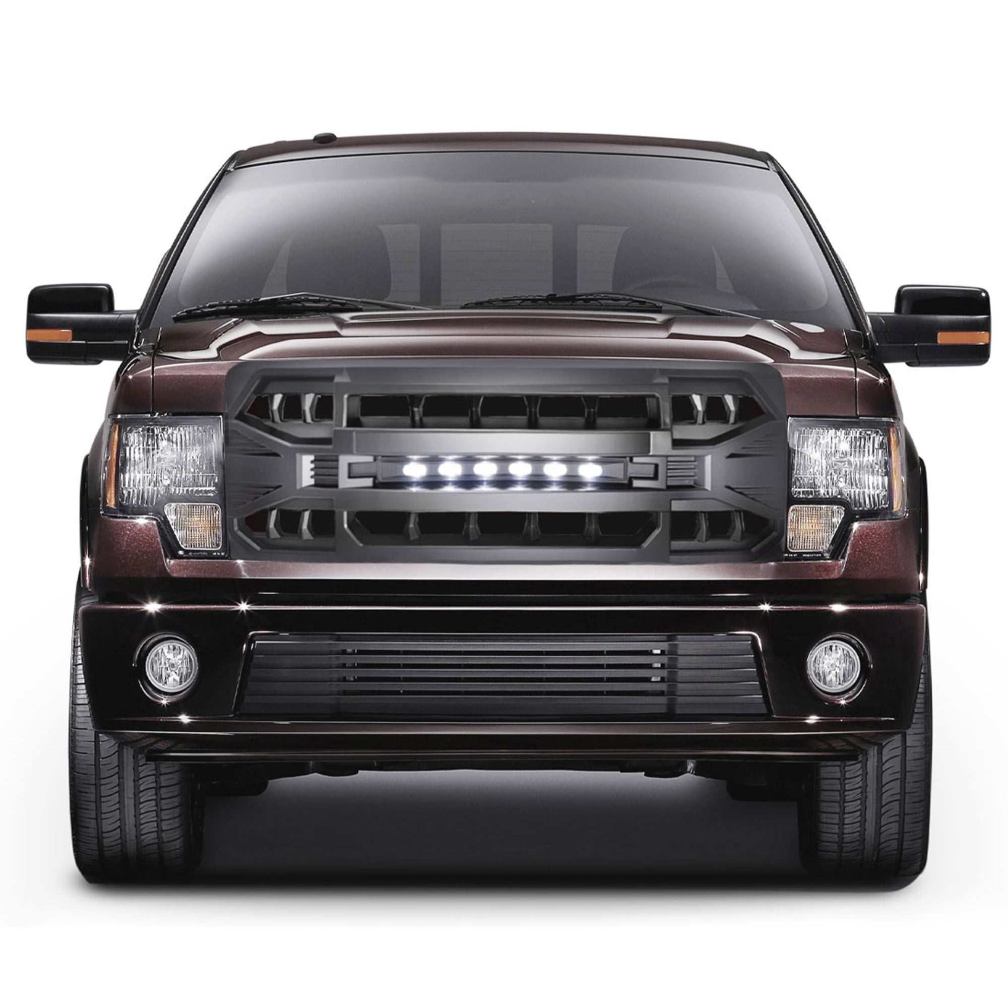 AMERICAN MODIFIED Armor Grille w/Off Road Lights for 2009-2014 Ford F150