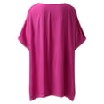 thumbnail image 5 of Swimsuit Coverup for Women Short Sleeve V Neck Lace Trim Loose Mini Dress Beach Cover Up Bathing Suit Dress, 5 of 5