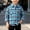 Blue-K, variant on Boys Long Sleeve Button Up Plaid Shirts Classic Grid Check Lapel Collar Chest Pocket Casual Holiday Outfit Tops Light Blue-D