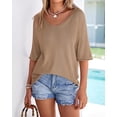 thumbnail image 6 of FreshPretty Sweaters for Women Summer Oversized Half Short Sleeve Knitted Pullover V Neck‌ Casual Loose Fit Spring Tops, 6 of 9