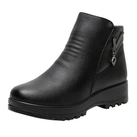 

HGWXX7 Thicksoled Fashion Colorblock Shoes Women s Short Boots Wedges Women s Boots Fall Shoes