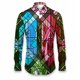 thumbnail image 1 of Camisa de hombre con patrón, camisa de talla grande, para uso diario, de calle, de manga larga, con cuello en V y hebilla, de diseñador de moda, informal, cómoda y transpirable, 1 of 6