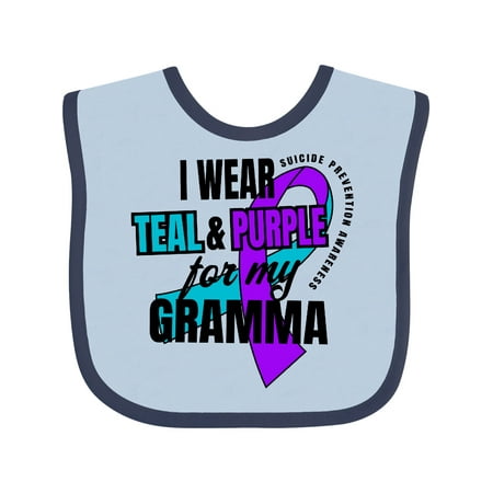 

Inktastic Suicide Prevention I Wear Teal and Purple for My Gramma Gift Baby Boy or Baby Girl Bib