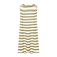 thumbnail image 3 of Casual Striped Tank Dress for Women Sleeveless Round Neck Relax Fit Going Out A Line Beach Sundress with Pockets, 3 of 5