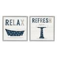 thumbnail image 3 of Stupell Industries Relax Refresh Bathroom Phrases Blue Palm Pattern Text, 12 x 12, Design by Natalie Carpentieri, 3 of 5