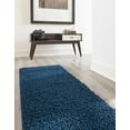 thumbnail image 4 of Unique Loom 3140750 2 ft. 6 in. x 13 ft. Solid Shag Runner Rug, Navy Blue, 4 of 5