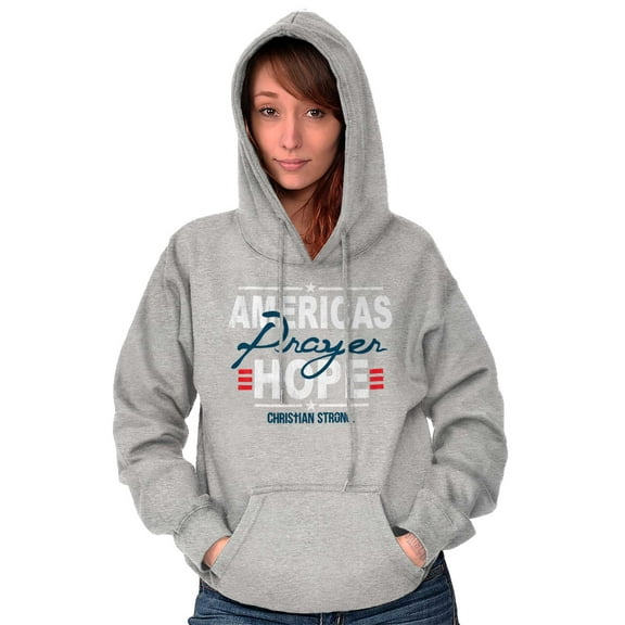 Americas Hope Prayer Christian Hoodie Sweatshirt Women Brisco Brands X