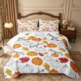 thumbnail image 2 of Erosebridal Pumpkin Harvest Quilt King 3 Pieces,Happ Fall King Coverlet Set,Red White,1 Bedspread and 2 Pillowcases, 2 of 7