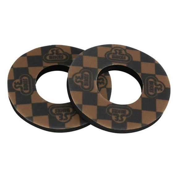 SE Racing CHECKERBOARD old school BMX bicycle foam grip donuts BLACK/GOLD