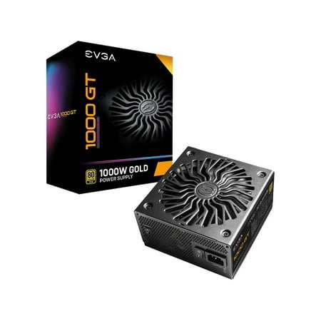 EVGA SuperNOVA 1000 GT, 80 Plus Gold 1000W, Fully Modular, Eco Mode with FDB Fan, 10 Year Warranty, Includes Power ON Self Tester, Compact 150mm Size, Power Supply 220-GT-1000-X1