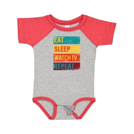 

Inktastic Television Eat Sleep Watch TV Repeat Gift Baby Boy or Baby Girl Bodysuit