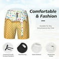 thumbnail image 5 of Gaeub White Ice Cream Mens Swim Trunks Stretch Beach Shorts Quick Dry for Men Swim Shorts Swimwear with Pockets- Large, 5 of 9