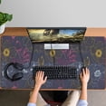 thumbnail image 4 of Long Mouse Pads for Desk,Pioneer Flower Floral Print Pattern Desk Mats on Top Of Desks, Desk Mouse Pad Extra Large with 3mm Non-Slip Base and Stitched Edge for Gaming,Office,Work,Home 47.3"x23.6", 4 of 6