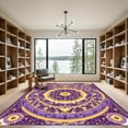 thumbnail image 2 of ODIKA 5'x7' Machine Washable Non-Slip Area Rug, Geometric Purple High Traffic Rug with Pad, Purple, 1052775, 2 of 8
