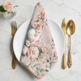 thumbnail image 2 of Easter Bunny Cloth Napkins, Cute Pink Rabbit Rose Flowers Pastoral Botanical Washable and Reusable Dinner Napkins Set of 2, Table Napkin for Kitchen Party Birthday Wedding Hotel Housewarming 20"x20", 2 of 9