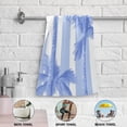thumbnail image 6 of Blue Wide Stripes Coconut Trees Hand Towel Absorbent Bath Towels for Bathroom Sports Gym 28" x 14" Set of 2, 6 of 8