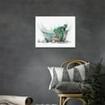 thumbnail image 2 of Grey Canis Funny Teal Turtle Bathtub Wall Art 16"x12" Framed Canvas Print, 2 of 6