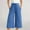 Blue, variant on SNKSDGM Women's Plus Linen Pants Women Plus Size Black Pants for Women Plus Size Tall Capri Pants for Women Casual Summer Wide Leg Pants Stretch Palazzo Pants with Pockets Capris