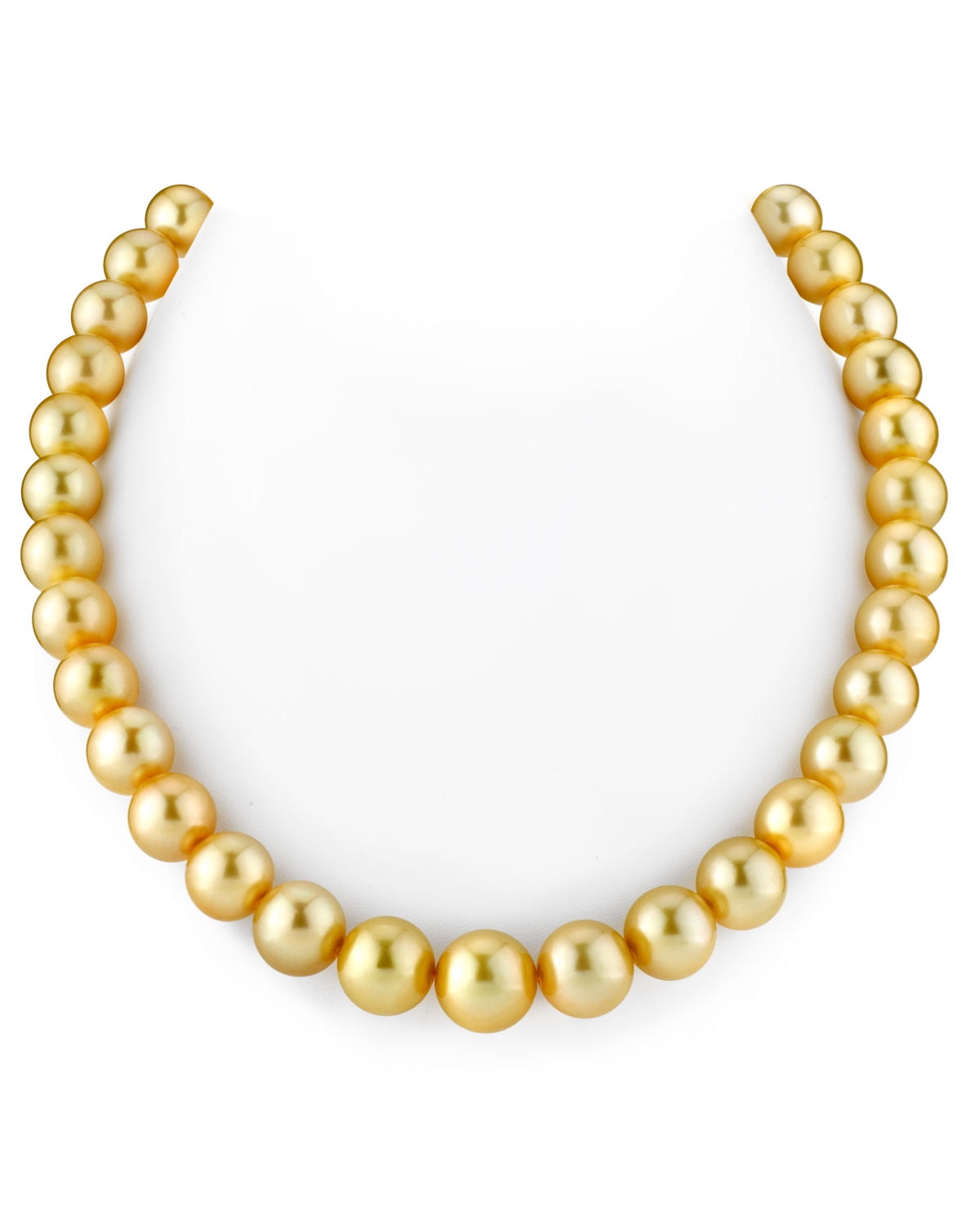 AAAA 18" 12mm Real Natural South Sea Gold Round Edison pearl necklace 14K