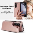 thumbnail image 5 of for Samsung Galaxy Z Fold 6 Wallet Case with Credit Card Slots Holder, Flip Stand Magnetic Buttons Shockproof PU Leather Phone Cover Women Men for Samsung Galaxy Z Fold 6 Case, Rosegold, 5 of 9