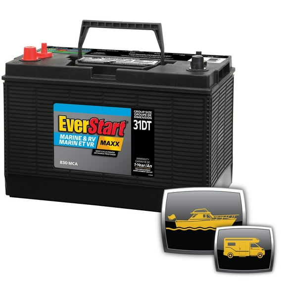 EverStart MARINE MAXX-DC31DT, 12 Volt, Marine/RV Battery, Group Size 31, 800 MCA, EverStart, Marine Battery
