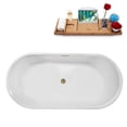 thumbnail image 3 of 62" Streamline N2180BBR Soaking Freestanding Tub and Tray With Internal Drain in Brushed Brass, 3 of 8