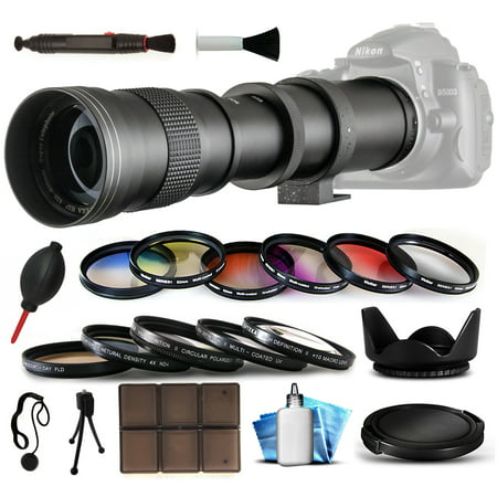420mm-1600mm f8.3 HD Telephoto Lens Bundle for Olympus PEN E-PL1s OMD E-M10