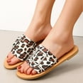 thumbnail image 6 of Anuirheih Slip on Sandals Women,Large Size Leopard Print 2021 Belt Buckle Flip-flop Open Toe Flat Beach Shoes(Multicolor), 6 of 9
