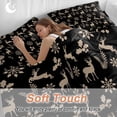 thumbnail image 4 of Christmas Reindeer Bedding Duvet Cover Set King Size 4 Pieces Snowflakes Leaf Plant Winter Black Bedding Set with Zipper Closure, 1 Comforter Cover 92x106 Inches 1 Flat Sheet & 2 Pillow Cases, 4 of 7