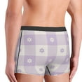 thumbnail image 5 of Balery Floral Purple Buffalo Plaid Men's Boxer Briefs, Soft and Breathable Cotton Underwear with nylon Waistband-Small, 5 of 9