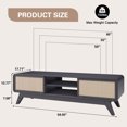 thumbnail image 3 of Wirrytor Deco Classic Media Console Wood TV Stand,Entertainment center for 65 inch tv, TV CONSOLE, TV Cabinet with 2-Tier Storage Shelves for Living Room, Bedroom,Black, 3 of 9