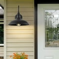 thumbnail image 3 of GOALPLUS 14 Inch Dome Outdoor Barn Lights for Farmhouse, Large Exterior Gooseneck Light with Wall Mount, Black Wall Sconce for Porch, LM2202, 3 of 10