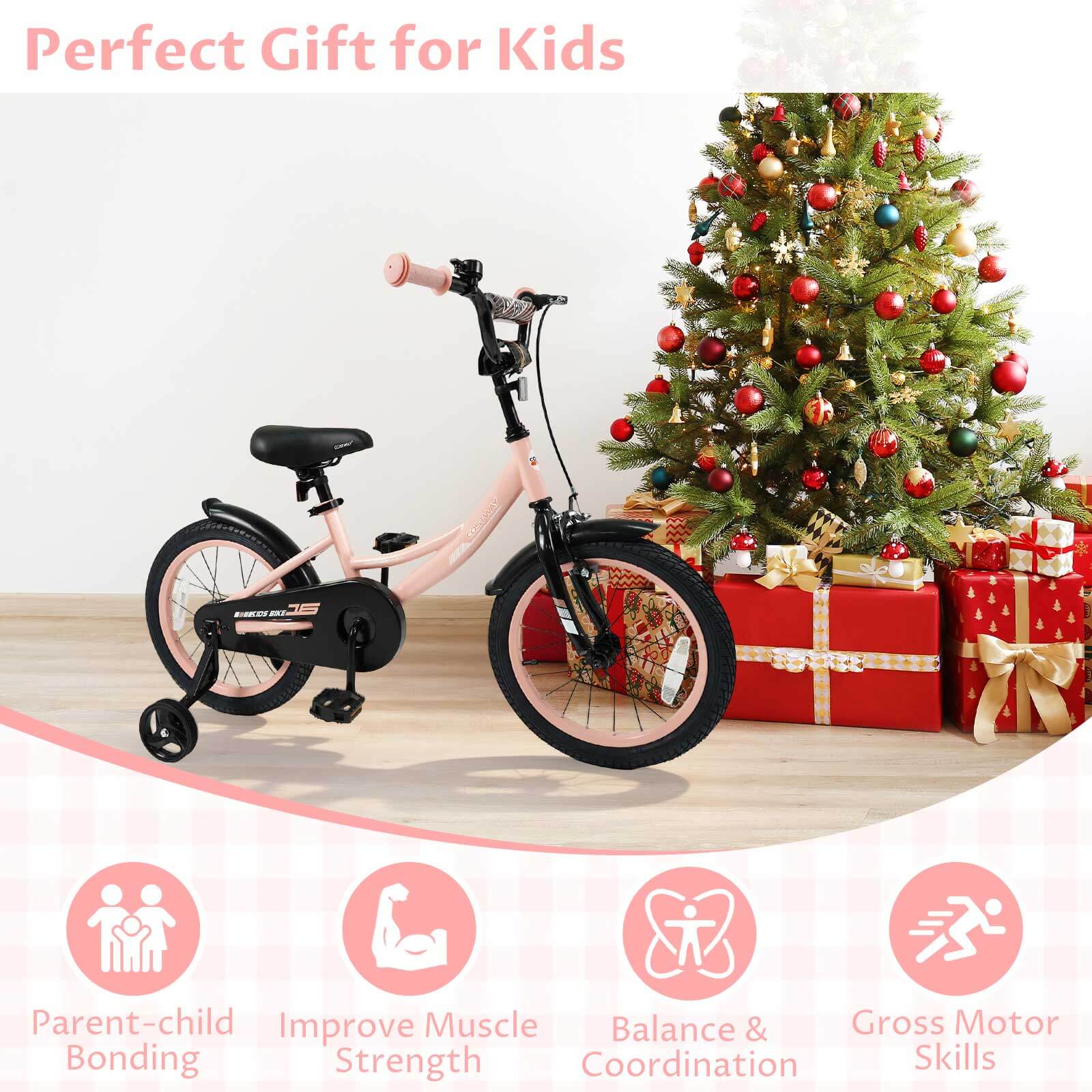 Costway 16-Inch Kids Bike with Training Wheels and Dual Brakes photo 6