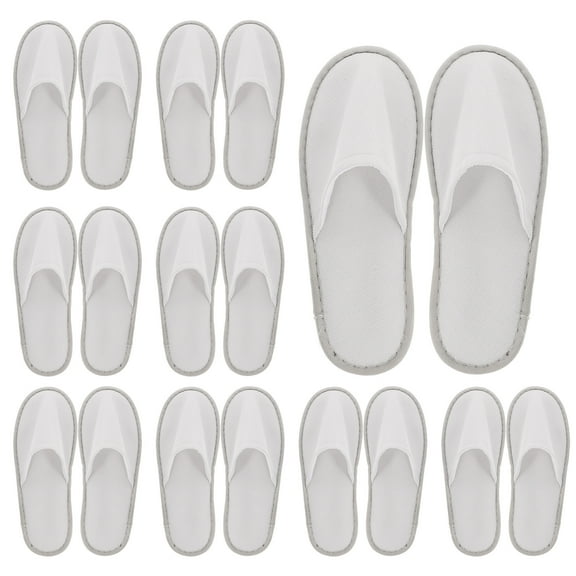 10 Pairs Mens House Slippers Travel One-off Linen Non-slip for Guests One-time Washable Miss
