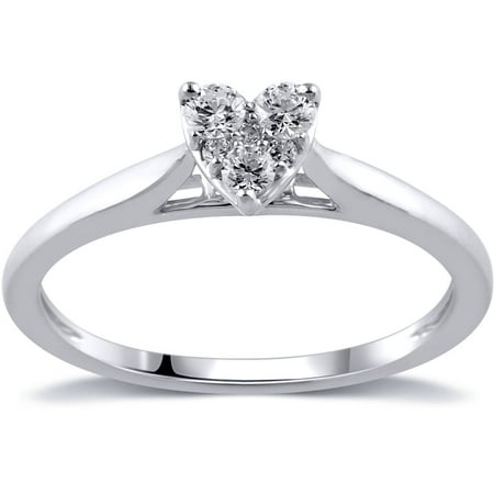 1/5 Carat T.W. Diamond 10kt White Gold Infinity Heart Ring