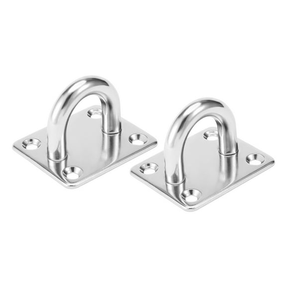 Unique Bargains 316 Stainless Steel 10mm Thick Ring Square Sail Shade Pad Eye Plate 2pcs