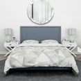 thumbnail image 2 of Designart 'White Crumpled Abstract' Scandinavian Bedding Set - Duvet Cover & Shams, 2 of 4