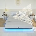 thumbnail image 5 of Lusimo Floating Bed Frame with LED Lights King Size Metal Platform Bed Frame with 6.1" Under Bed Storage Space No Box Spring Needed, Black, 5 of 11