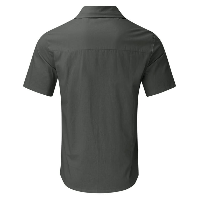 adviicd Mens Button Down Short Sleeve Shirt Men's UV UPF 50 Sun Protection  Soild Anti-Static Waterproof Breathable Fast Dry SPF Hiking Fishing Short