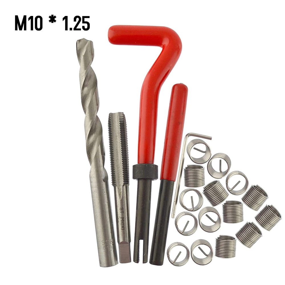 20Pcs Metric Thread Repair Insert Kit M5 M6 M8 M10 M12 M14 Helicoil Car Pro Coil Tool M10 1.25