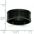 thumbnail image 6 of Chisel Titanium Polished Black IP-plated with Carbon Fiber Inlay 9.2mm Band - Ring Size 8.5, 6 of 8